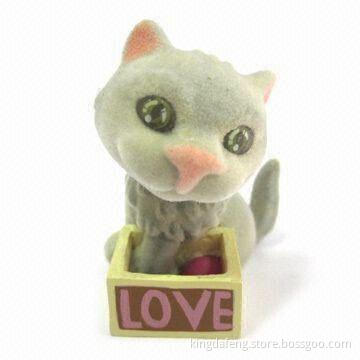 Promotional Toy, Naughty Cat, PVC Flocking, Accord with EN71, ASTM, ST2002 Safety Standards